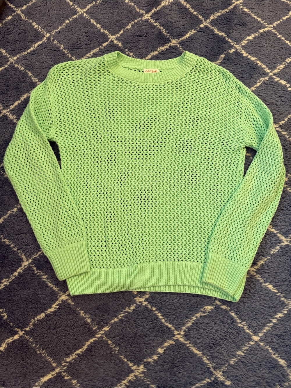 Cat & Jack Open-Knit Crewneck Sweater - size XL